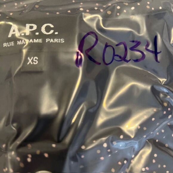 A.P.C. Rue Madame Paris Cherry Dot Cotton Blend Shirt Dress Tie Waist Blue XS - Picture 11 of 11